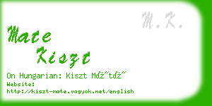 mate kiszt business card